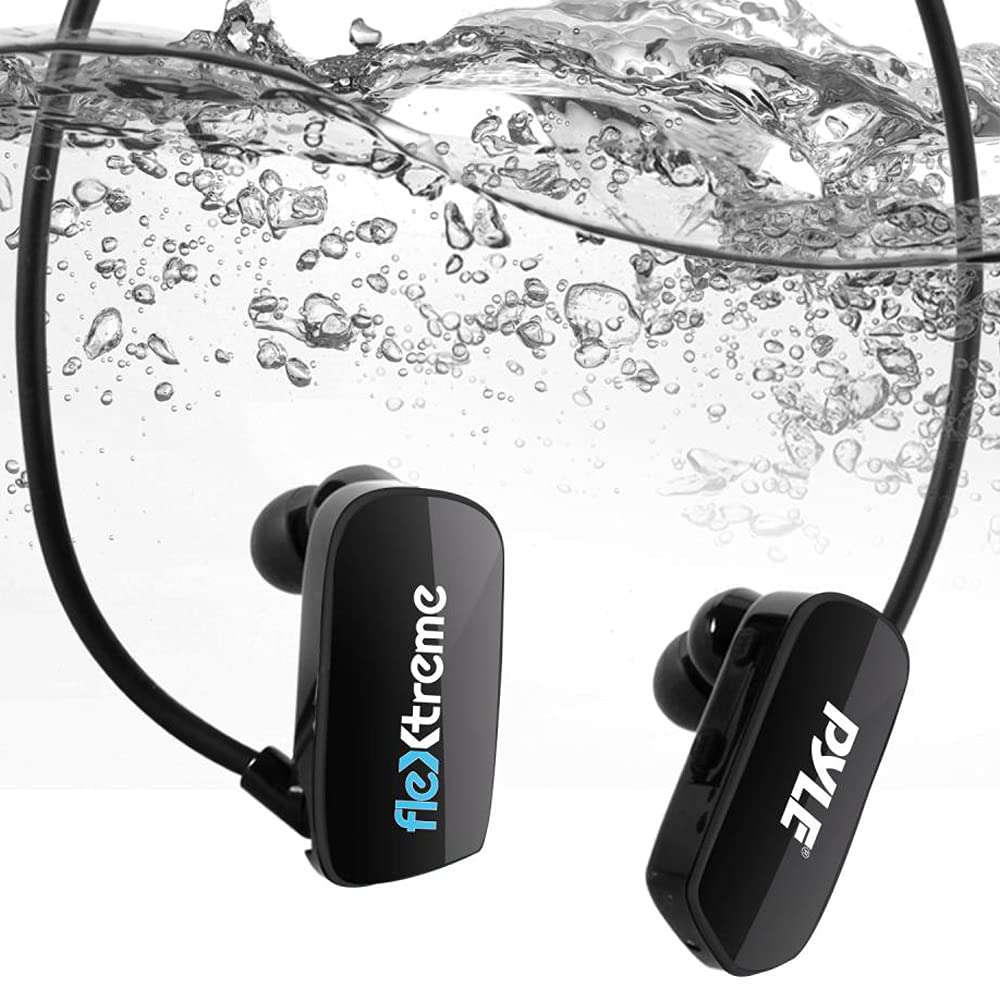 Pyle MP3 Player Bluetooth Headphone - Waterproof Swim IPX8 Flexible Wrap-Around Style Headphones Built-in Rechargeable Battery Bluetooth w/ 8GB Flash Memory & Replacement Earbuds - PSWP28BK Black 4