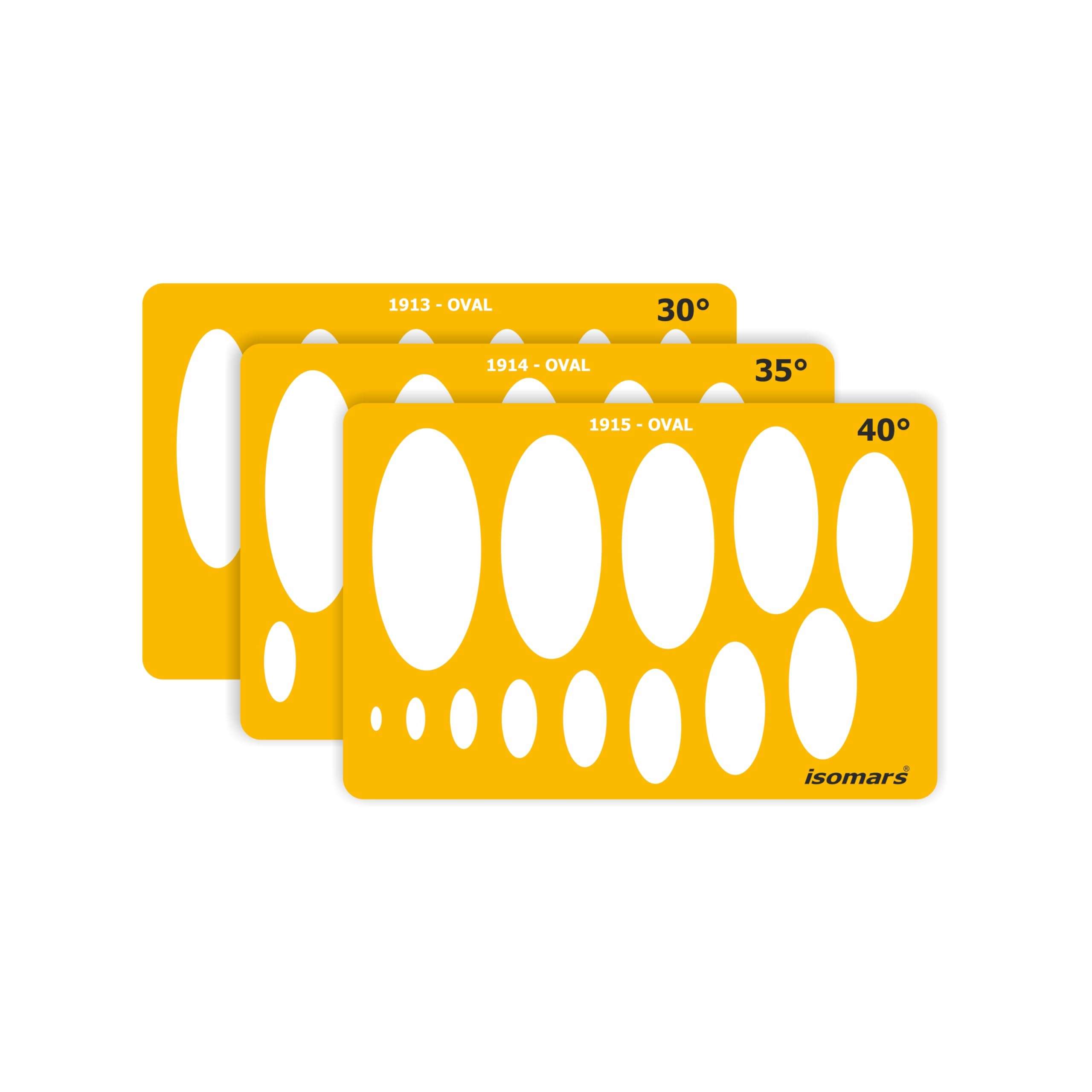 Isomars Oval Shapes Template Set – 16-Piece Drawing, Drafting & Designing Stencils for Art, Technical Sketching & Craft Projects 3