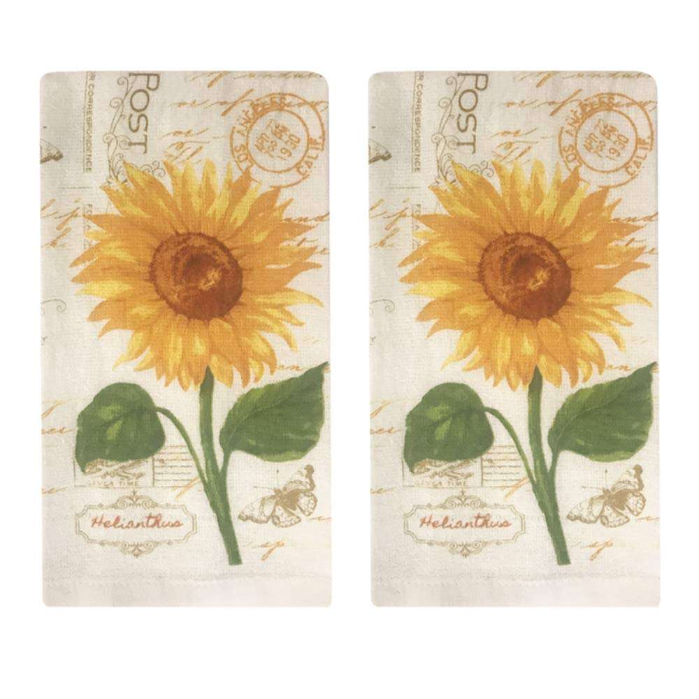Lobyn Value Packs Golden Sunflower Kitchen Towel 5 Piece Linen Set 2 Towels 2 Pot Holders 1 Oven Mitt 2