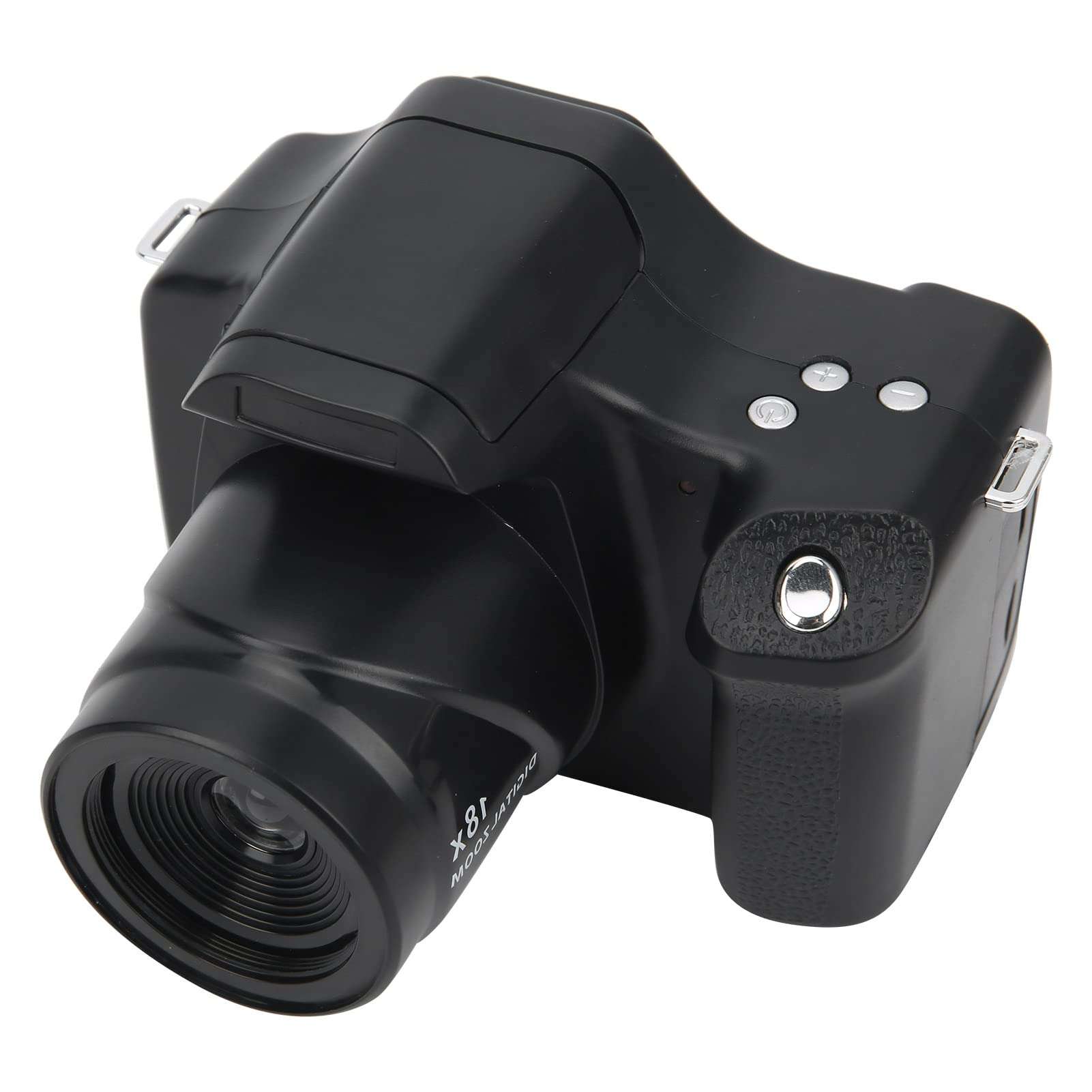 LCD Screen Camera, Video Camera, Black Portable Built‑in Flash Light USB Charging for Family Gatherings Outdoor Travel(Standard Version + Wide-Angle Lens) 1