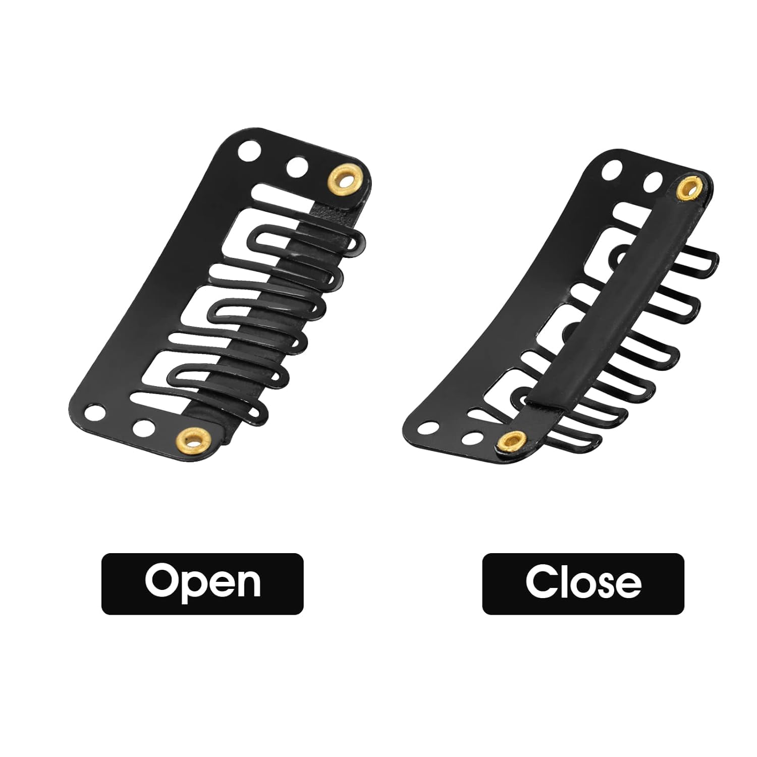 MISS LIRENN® 100PCS Snap Clips for Hair Extensions Weaves U-shape Metallic Wig Clips With Silicon Rubber Small Size Black 6