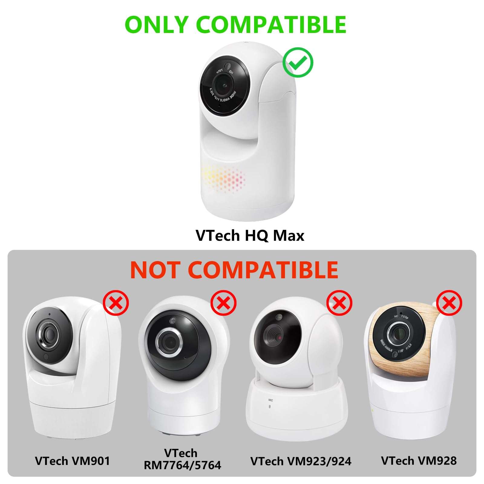 Adhesive Baby Monitor Wall Mount Compatible with VTech Advanced HQ Max, Ajustable Baby Monitor Stand Without Drilling and Wall Damage 3