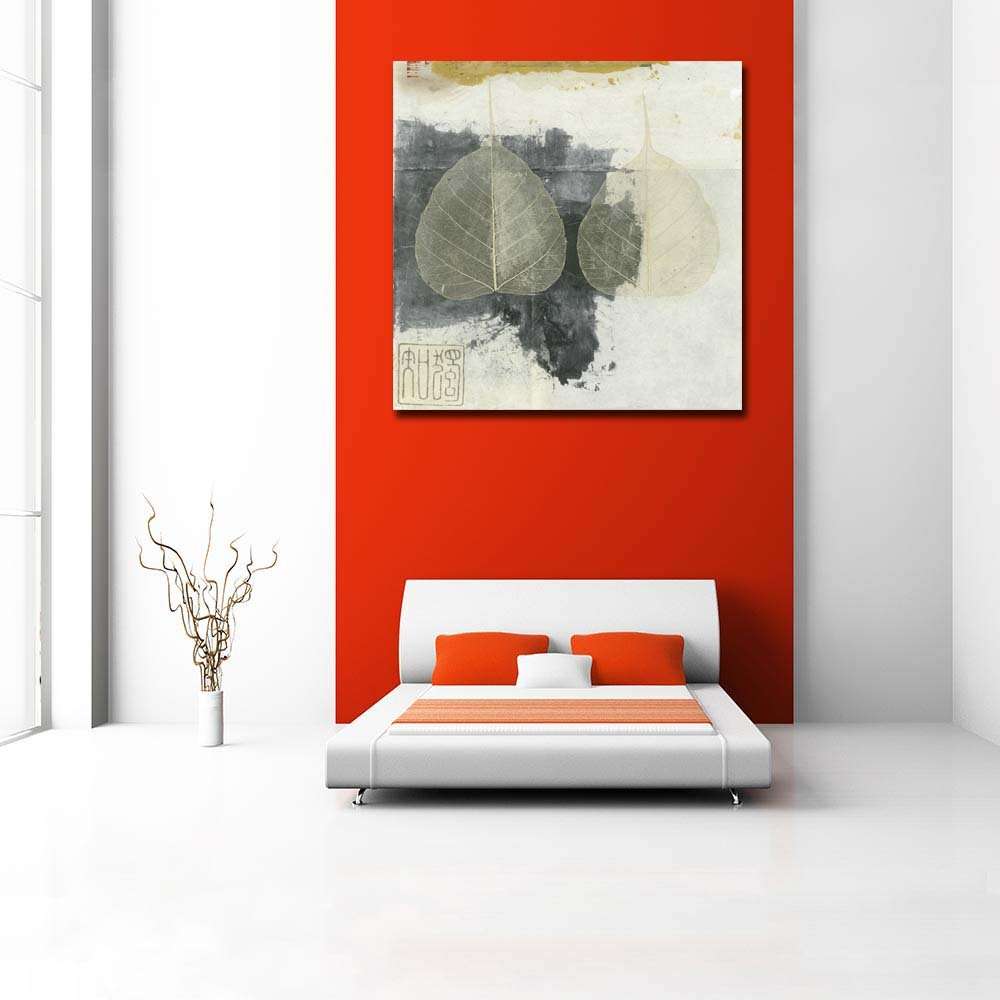 Pitaara Box Wabi Sabi Bodhi Leaf Collage | Peel & Stick Vinyl Wall Sticker for Bedroom & Living Room | 16 x 16 inch (41 x 41 cms) 5