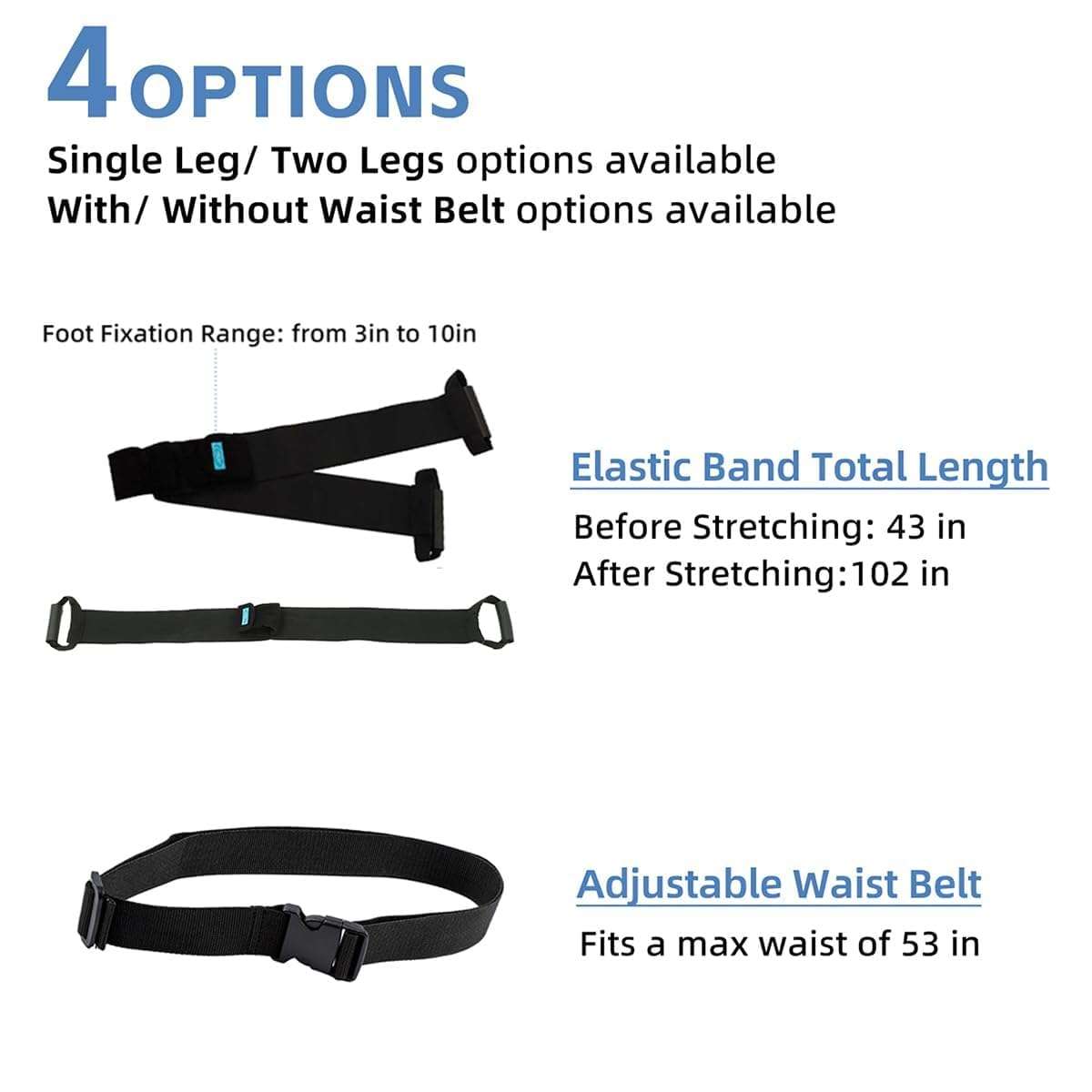 Leg Lifter Strap & Stretching Aid for Stroke Recovery, Hands-Free Physical Therapy Band for Elderly & Bedridden, Leg Rehabilitation Equipment for Knee/Hip Surgery & Foot Drop (1 Foot+ Waist Belt) 3