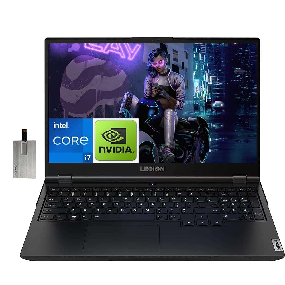 Lenovo 2022 Legion 5 17.3" FHD 144Hz Gaming Laptop Computer, Intel Core i7-11800H, 64GB RAM, 2TB PCIe SSD, NVIDIA GeForce RTX 3060 Graphics 6GB, Win 11 Home, Black, 32GB SnowBell USB Card 1
