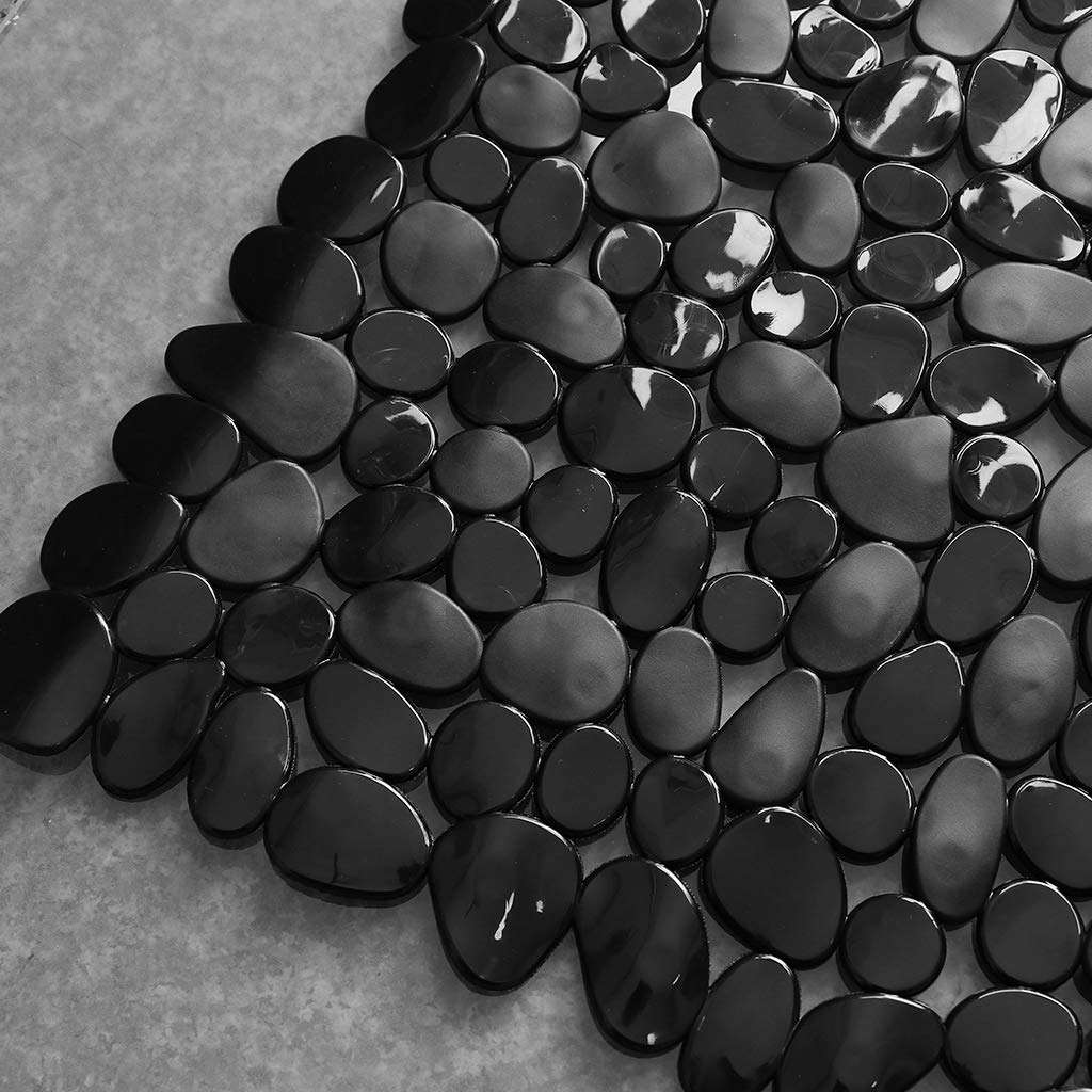 Nonslip Bathroom Bath Mat Rectangular Shower Mat Kitchen Hotel Carpet Black 2