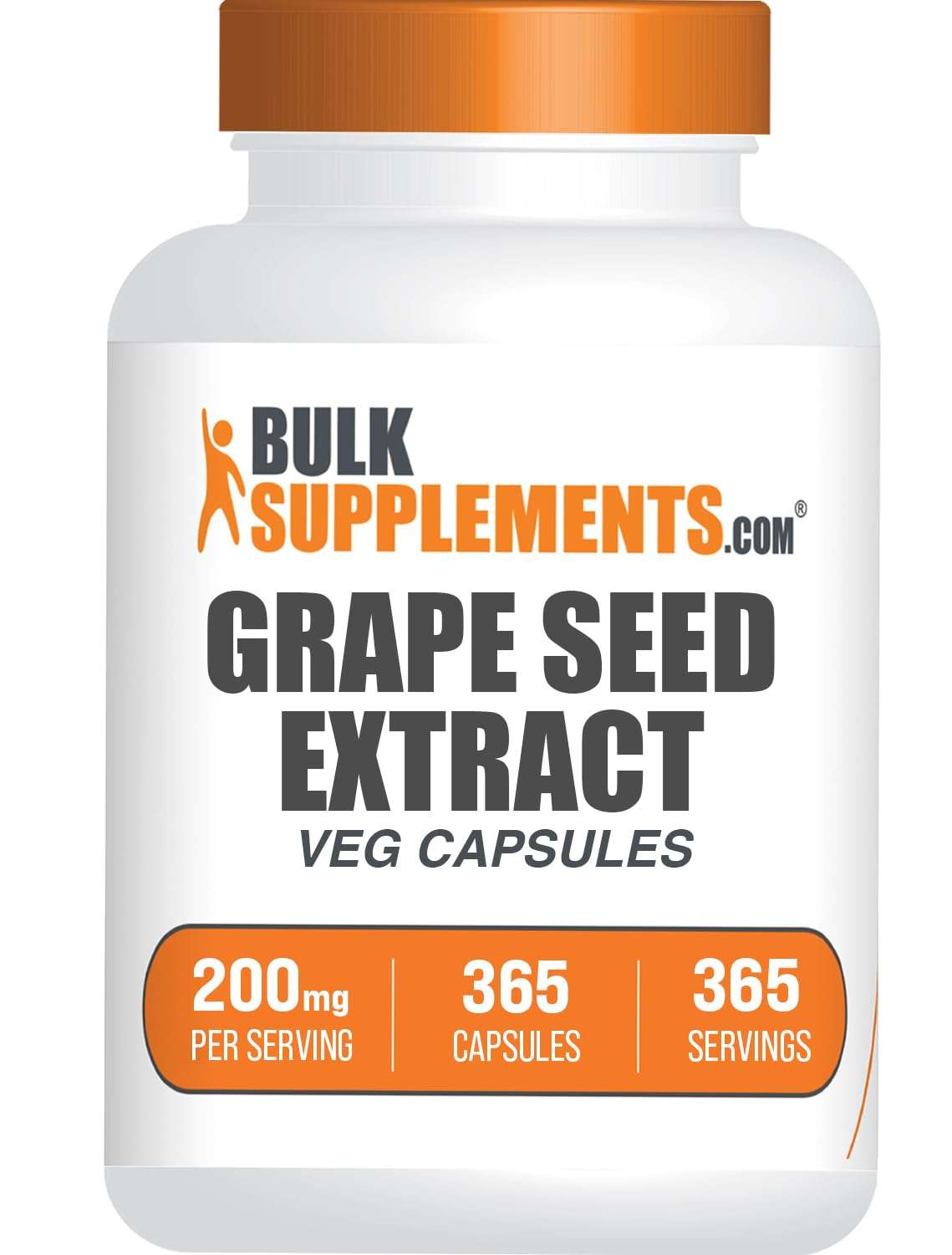 BulkSupplements.com Grape Seed Extract Capsules - Antioxidant Supplement, Grape Seed Extract 200mg - Vegan & Gluten Free, 1 Capsule per Serving, 365 Veg Capsules (Pack of 1) 1