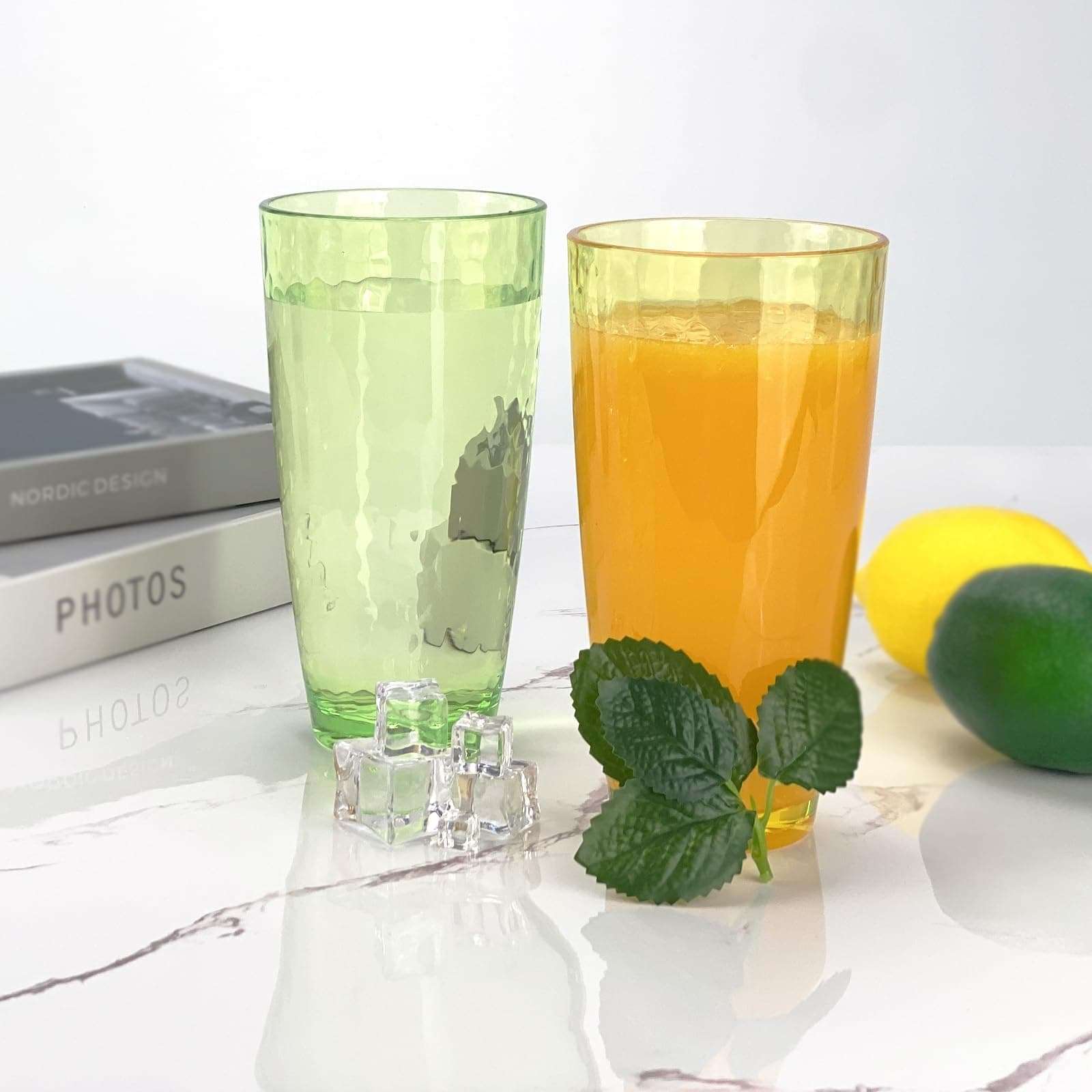 Haimenlite Set of 6 Multi color Acrylic Glasses Plastic Tumbler,Drinking Cups for Home Party Indoor Outdoor Use,Dishwaher Safe and BPA Free (26 Ounce) 5