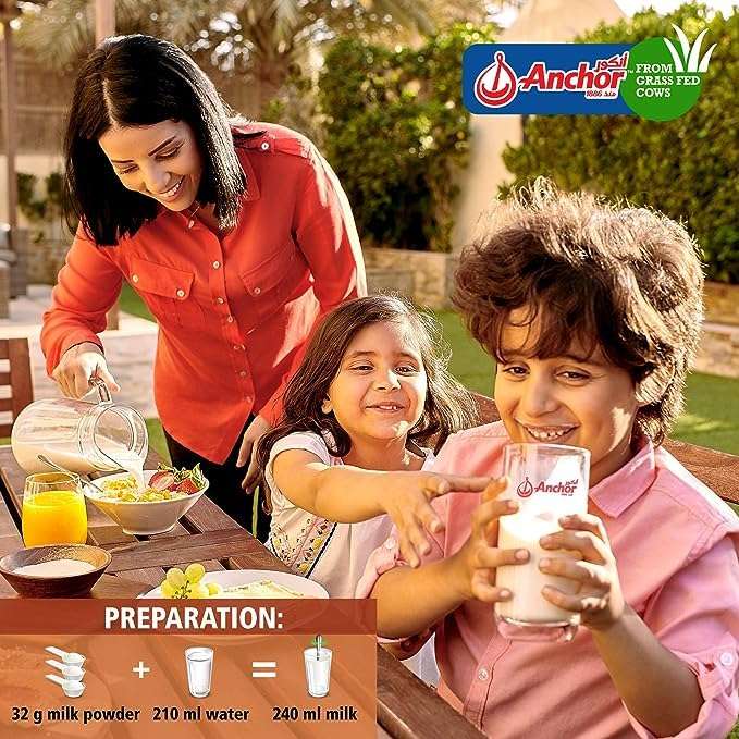Anchor's Fortified Milk Powder Filled With The Goodness of Nature and Fortified With Minerals and Vitamins With no Preservatives Added, 2.5kg 5