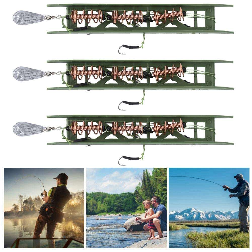 VBESTLIFE Fishing Feeder Cage,3Pcs 15g/0.5oz Fishing Feeder Bait Cage Spring Holder with Sinker for Fish Carp 5
