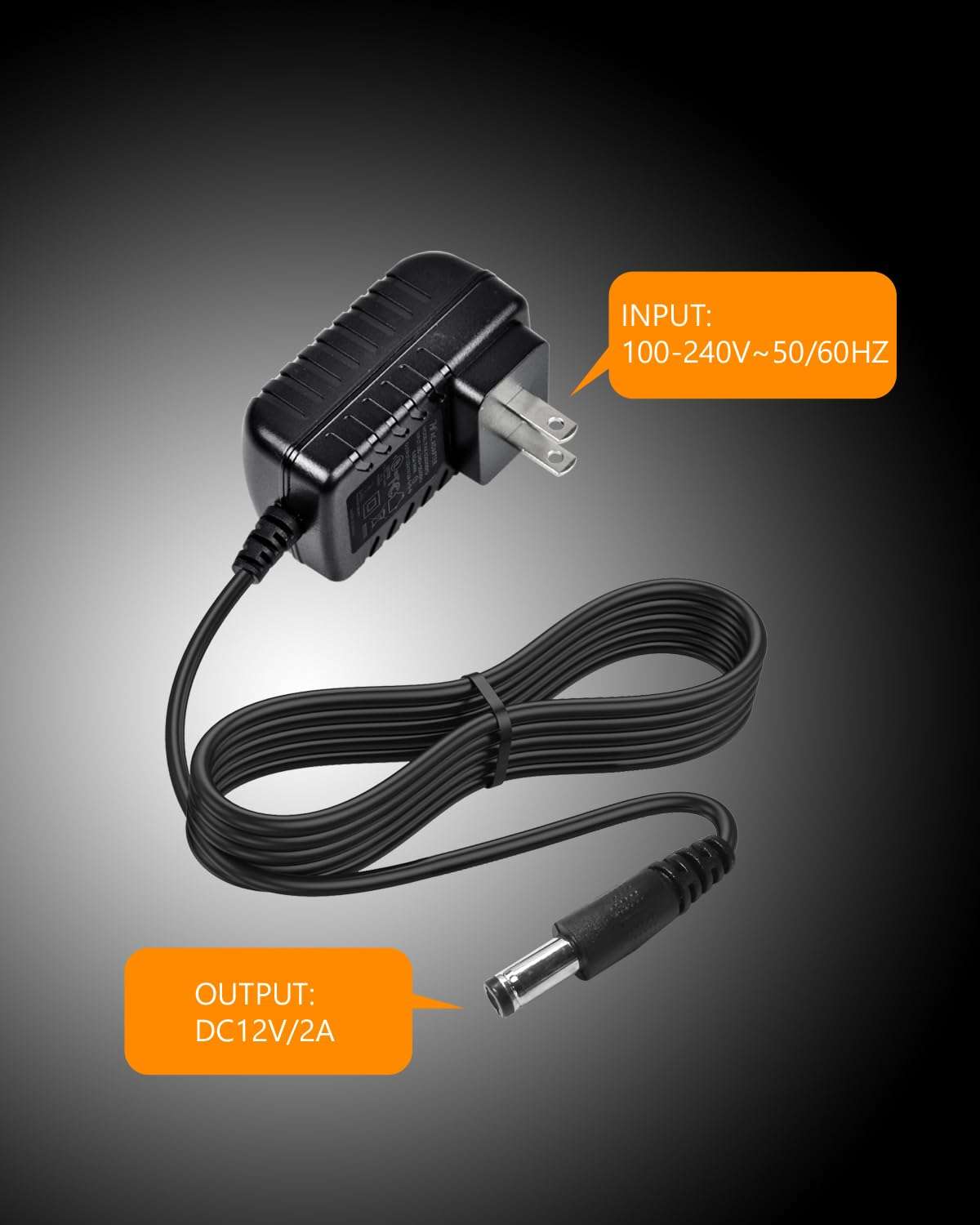 Universal 12V AC/DC Adapter Switching Power Supply with 8 Size Plugs, 24W Replacement Wall Charger Cord for Ultrasonic Jewelry Cleaner/SPS100 Breast Pumps/Portable DVD Player (Adapter+8 Plugs) 3