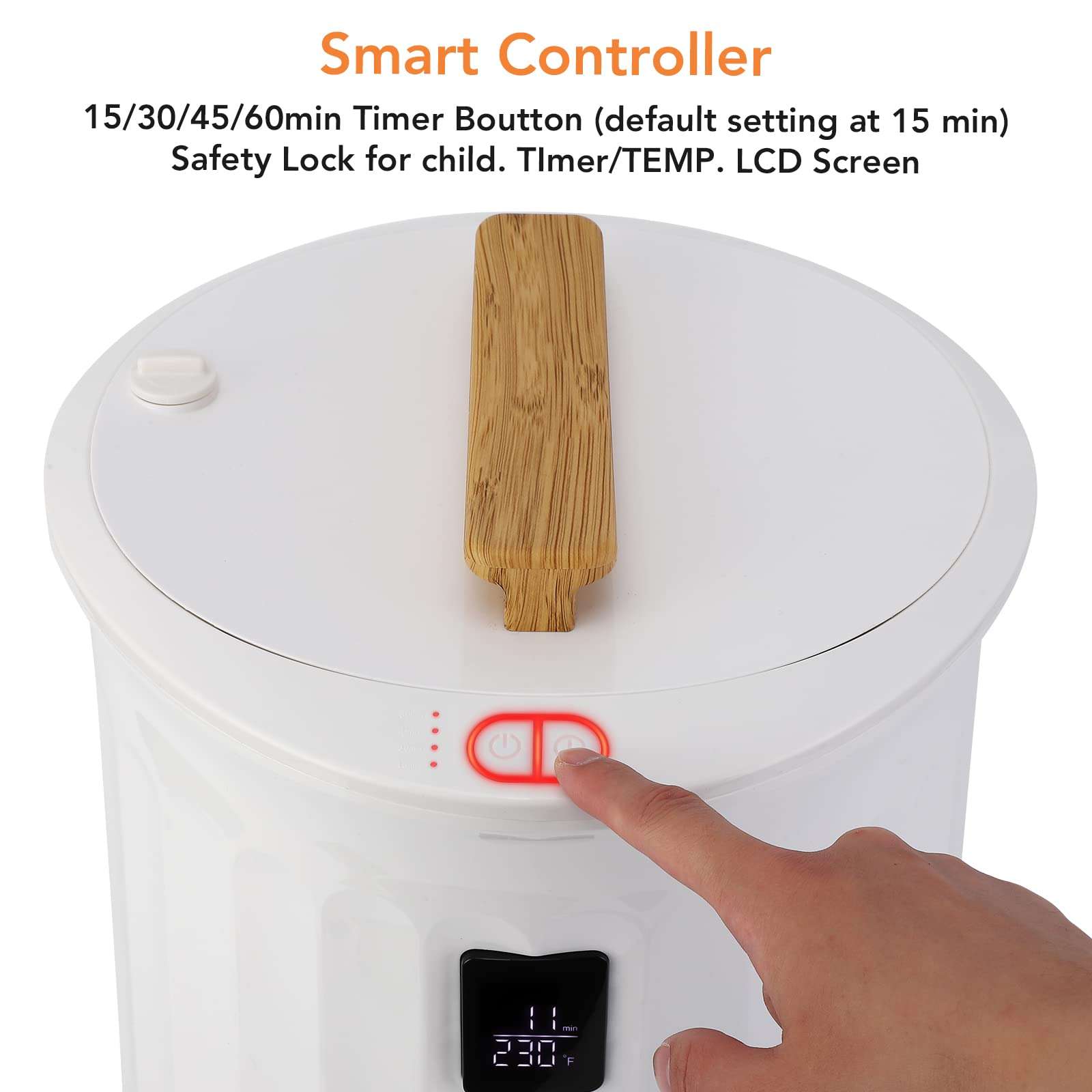 CuisinAid Large Towel Warmer Bucket, Luxury Towel Heater for Bathroom with LED Display, Adjustable Timer, Fits Up to Two 40"X70" Oversized Bath Sheet Towels 3