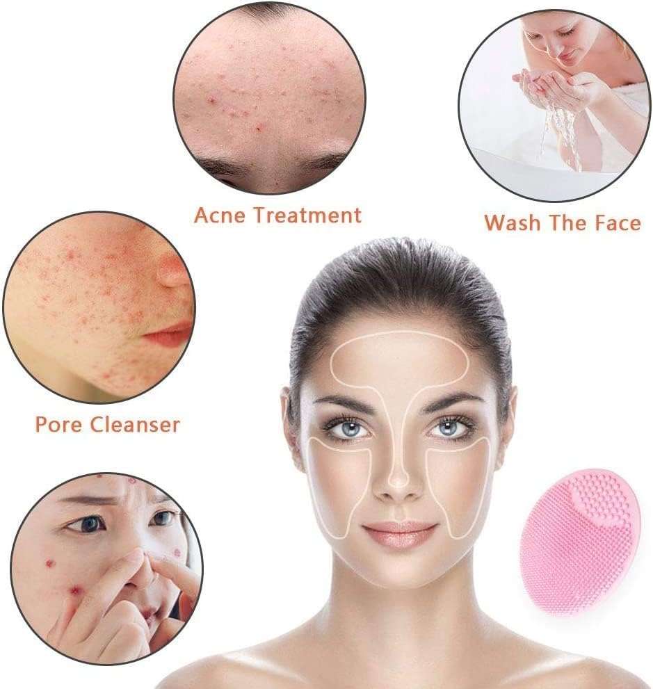 KitchenFest® Silicone Face Massager Baby Shower Shampoo Exfoliating Scrubber Skin Care Beauty Health Hygien Suction Cup Cleaning Brush, Multicolor (4) 6