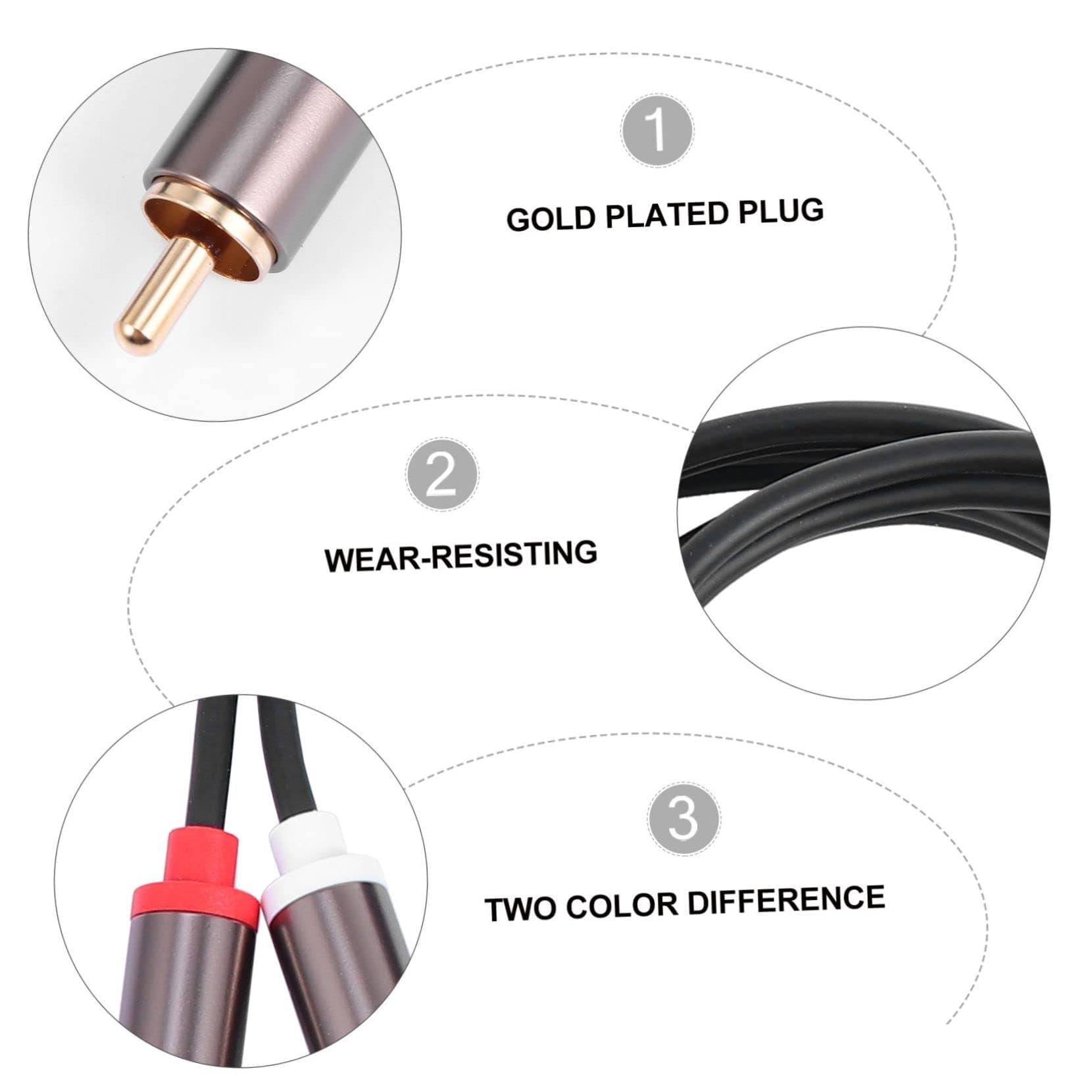 OSALADI 2 2 Audio Cable Adapter Cable Coaxial Cable HDTV Cable Headphones Adapter Cable for HDTV Headphone Adapters Male Stereo Cable Conversion Cable Male Audio Adapter Copper Conductor 3