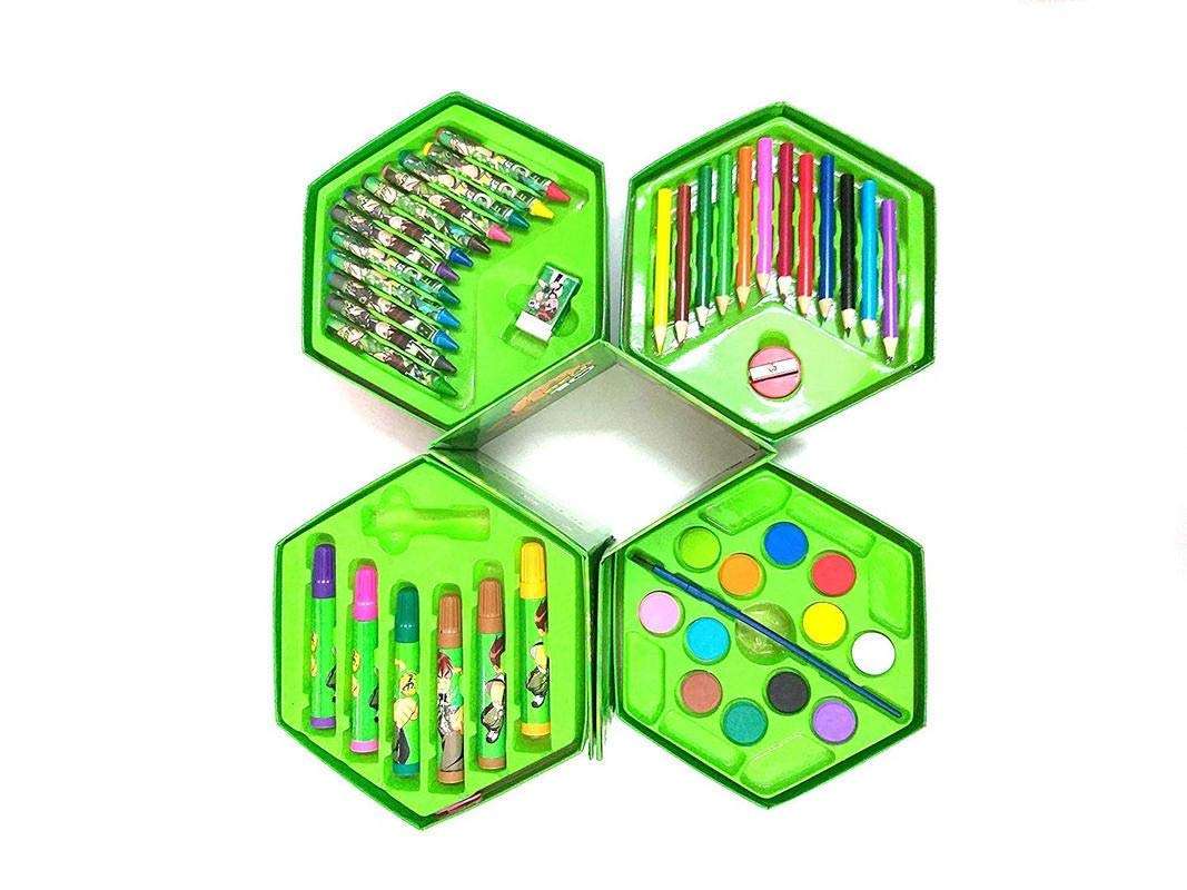 VBE® 46 Pieces Color Pencil Box With Crayons, Water Colors And Sketch Pen Set (Green Box) 1