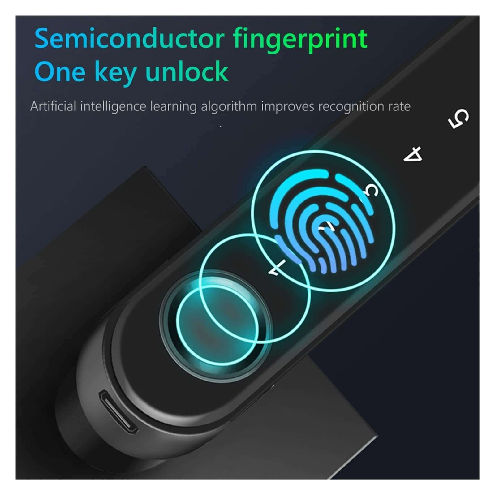 Smart App Control Biometric Fingerprint Password Household Lever Handle Lock Electronic Door Locks for Home Door Lock (Color : Standard Silver) (Standard Silver) 5