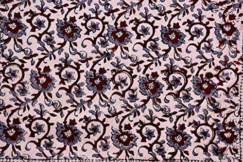 Ashok's Sonali Home Fashions 100 % Pure Cotton 124TC Hand-Block Print Art Jaipuri Rajasthani Traditional Double and Single Bedsheet Combo Set of Double Bedsheets with 2 Pillow Cover 5