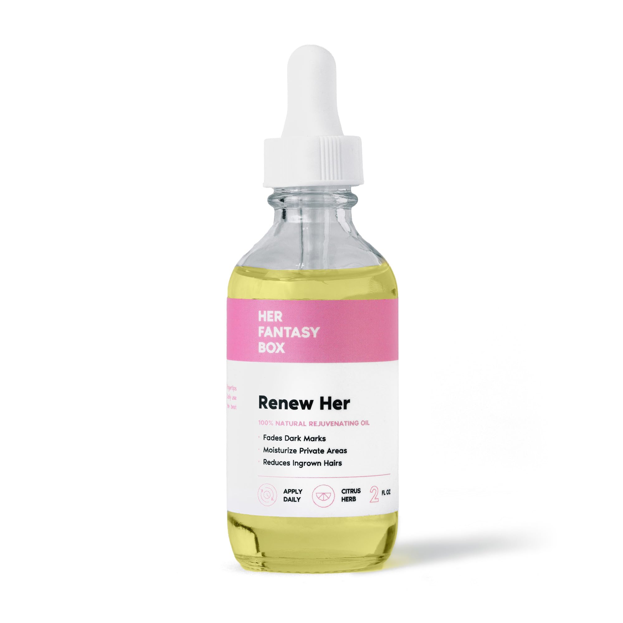 Her Fantasy Box Renew Her | Natural Rejuvenating Yoni Oil for Dark Spots, Ingrown Hair, and Skin Brightening - Nourishing, Moisturizing Formula for All Skin Types