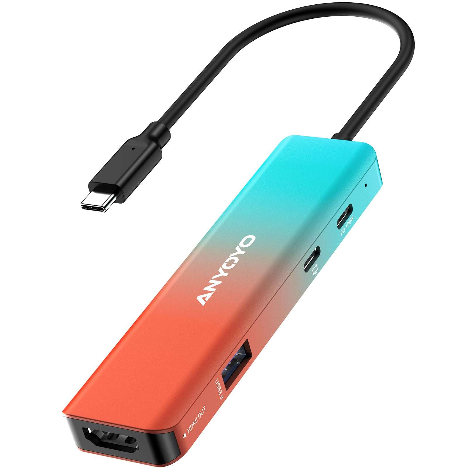 USB-C Video Capture Card & USB Hub with PD 100W Charging Port, Ultra-Low Latency 1080P 60FPS Video Capture Card Compatible with Switch, PS4/5, PC and Mac 1