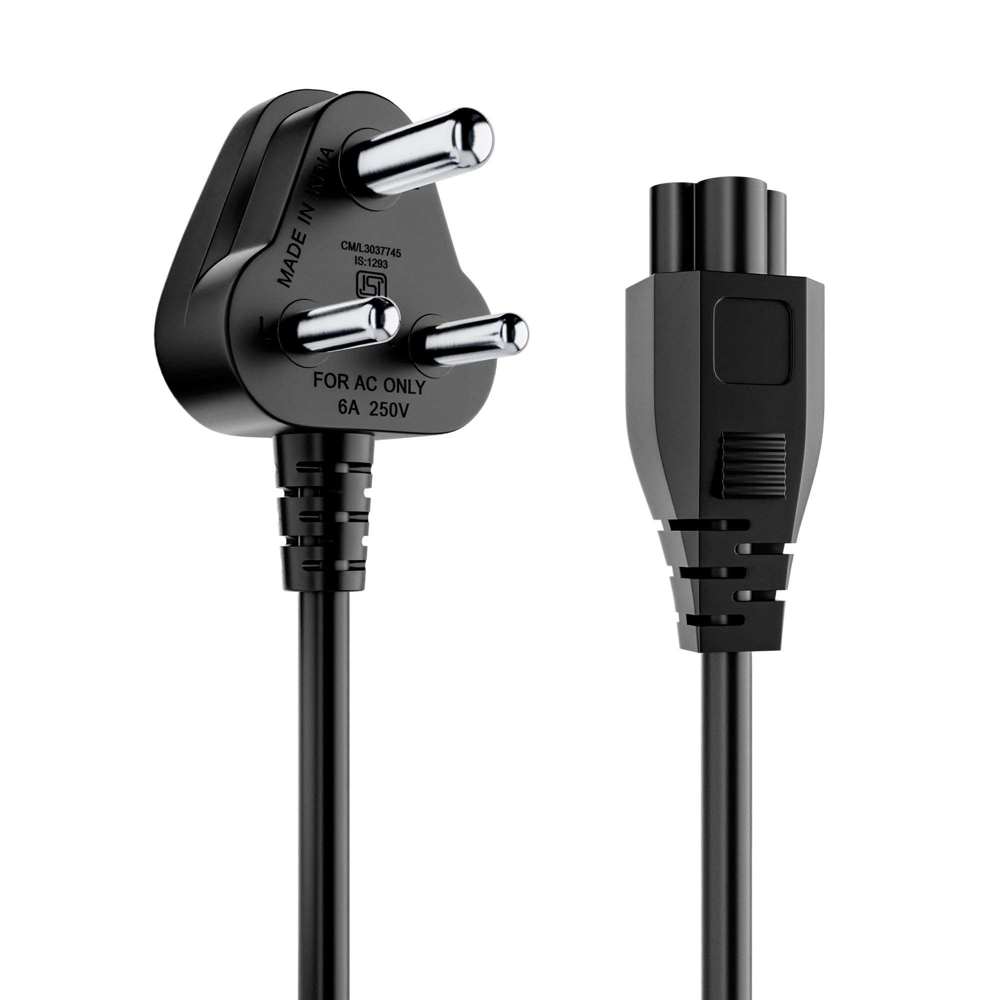 Portronics Konnect G3 350W Laptop Power Cable, 3 Pin Type Connector, 350W Max Load Capacity, 1.2M Length(Black) 1