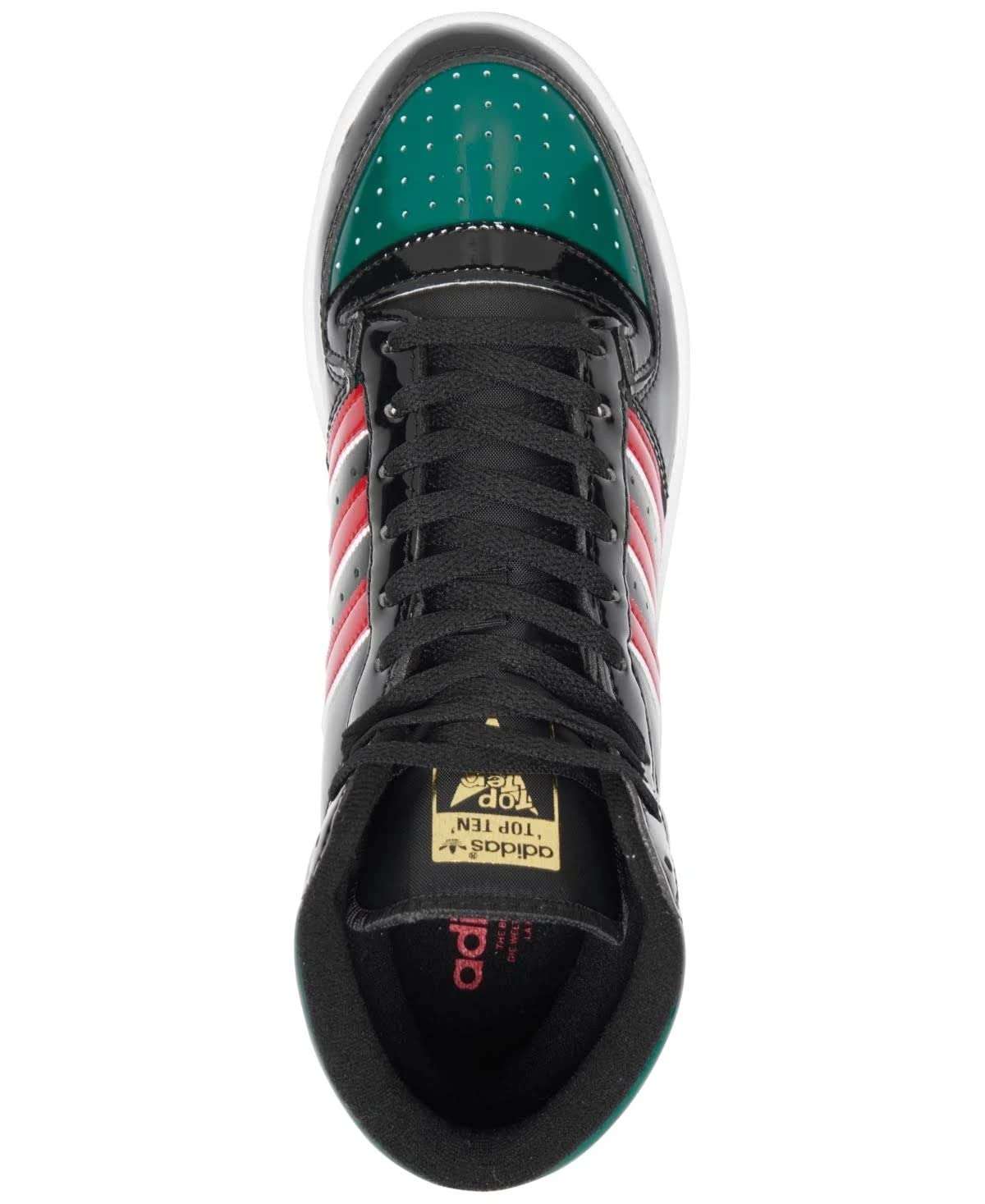 adidas Originals Men's Top Ten Hi Basketball Shoes, Green/Black/Scarlet, 10.5 4