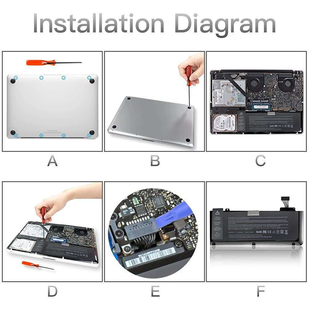 A1322 A1278 Laptop Battery Compatible for MacBook Pro 13 inch A1322 A1278 (Mid 2009 2010, Early 2011, Late 2011, Mid 2012) Series Fits: MB990LL/A MC724LL/A MD314LL/A 020-6547-A 661-5229 661-5557 5