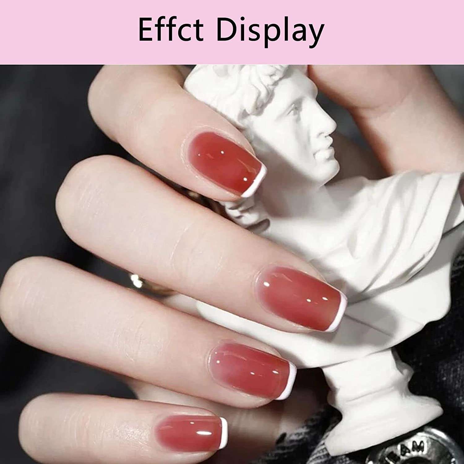 Buransh Transparent Silicone Head Clear Jelly Nail Art Stamping Stamper with Cap Scraper Image Plate Manicure Tool Polish Kit Matte Handle for Girl Female Woman pack of (2 pcs stamp) 5