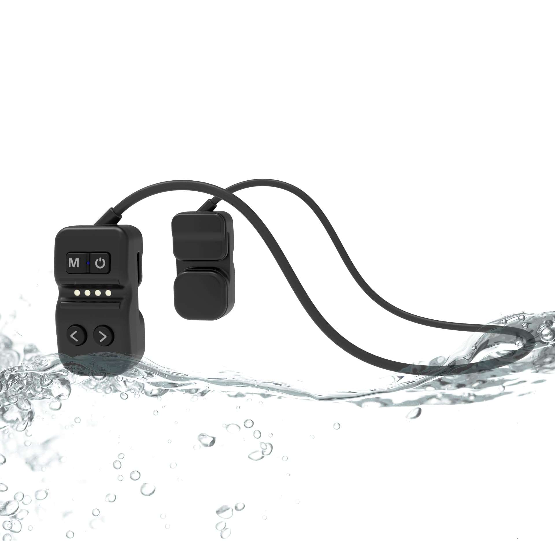 SWMIUSK Swimming MP3 Player Waterproof, Underwater Headphone with 8GB Internal Storage IPx8 Waterproof Designed for Swimming, Surfing and STA training (Black)