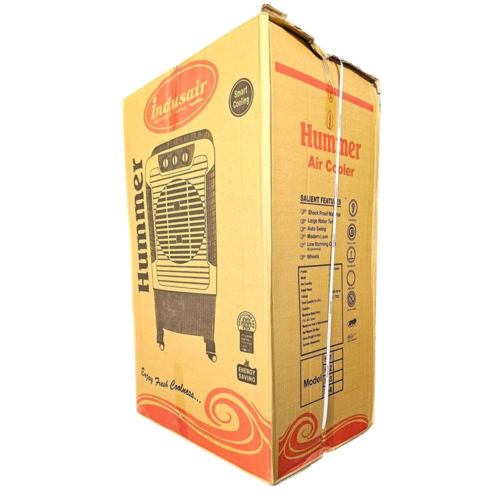 ForeSpace - Hammer-H4H- 75 Litres Desert Air Cooler for home | For Larger Room| High Density Honeycomb Pads | High-Speed | Ever-last Pump | Humidity Control - White & Red 6