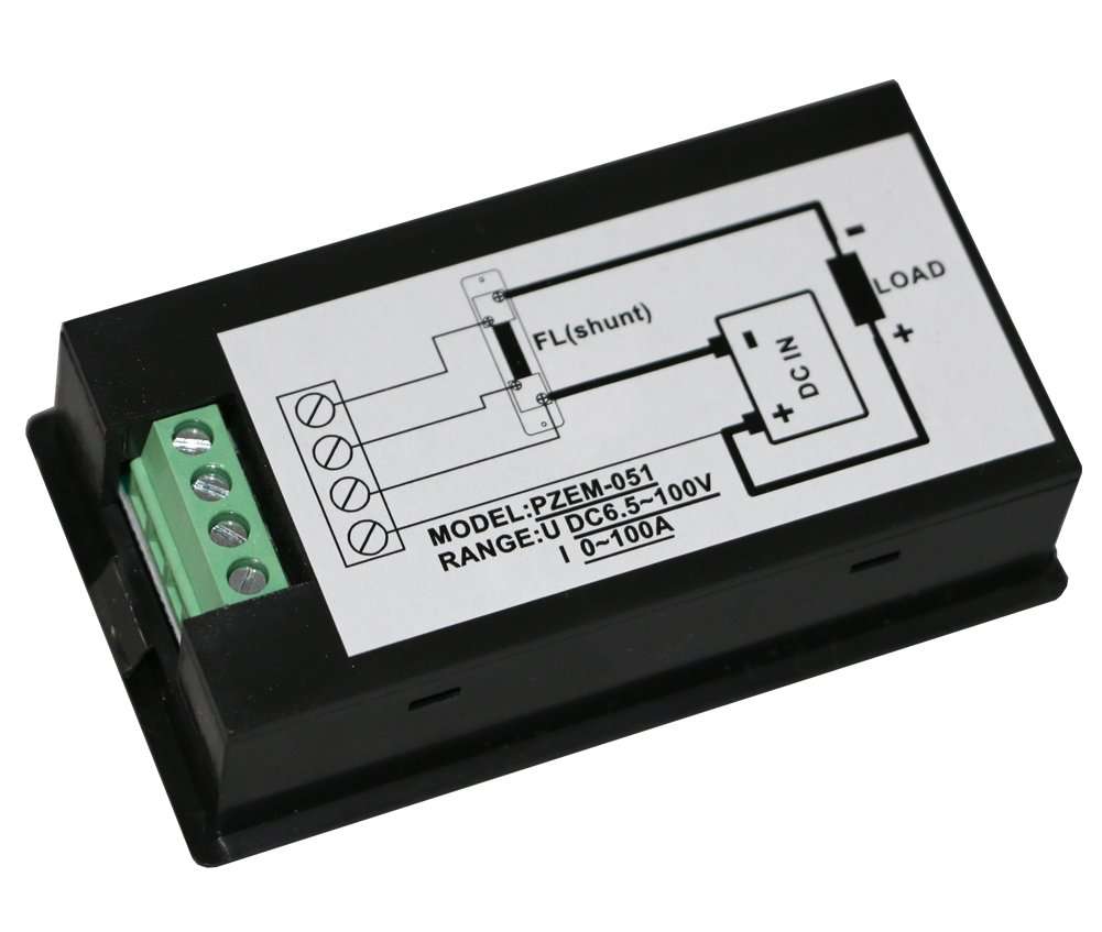 Yeeco® Digital Multimeter DC6.5-100V 100A Voltage Amperage Power Energy Meter Voltmeter Ammeter DC Voltage Current Volt Amp Meter Tester Gauge Power Monitor Measuring LCD Display with 100A/75mV Shunt 6