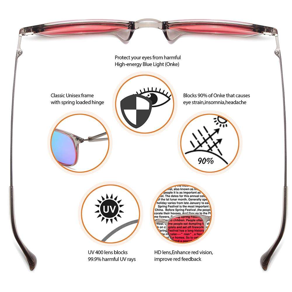 ONKE Color Blindness Glasses for Men/Color Blind Corrective Glasses for Red-Green Blindness (Color Blind Glasses). 2