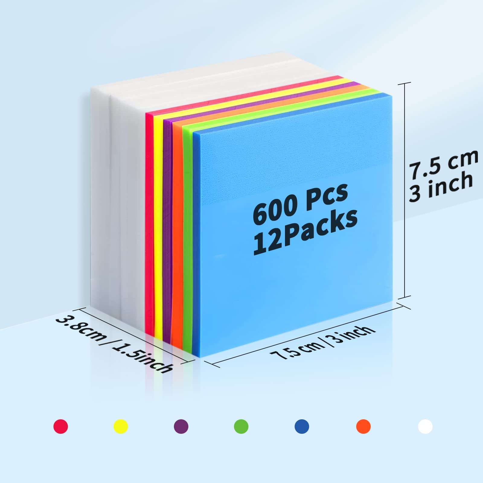 Self-Stick Note Pads (Rainbow) 4