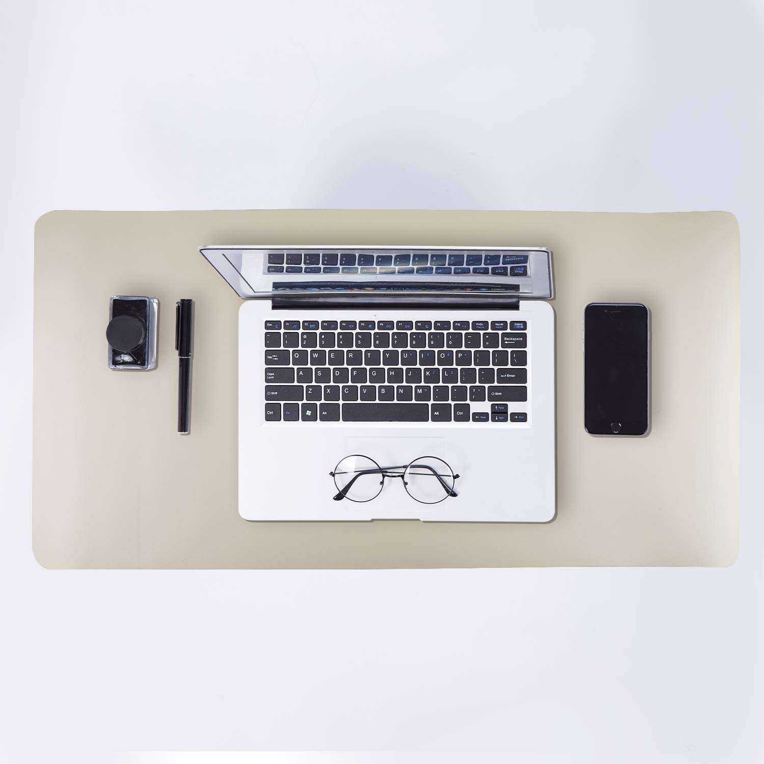 Office Desk Pad PU Leather Mat Waterprooof Extended Large Gaming Mouse Pad Organizer Smooth Writing Surface with Non Slip Rubber Base for Laptop Keyboard Mouse Pad for Home (Beige) 1