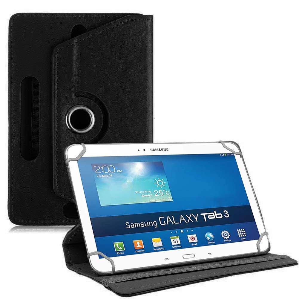 TGK Rotating Cover for Samsung Galaxy Tab 3 10.1 P5220 (Black) Universal 360 Degree Leather Rotary Swivel Stand Case 1