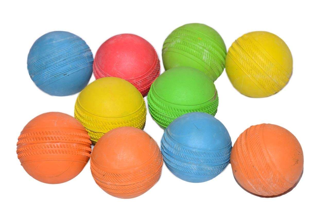 Kansal Light Weight Rubber Jumper Ball for Cricket Training - Pack of 10 1