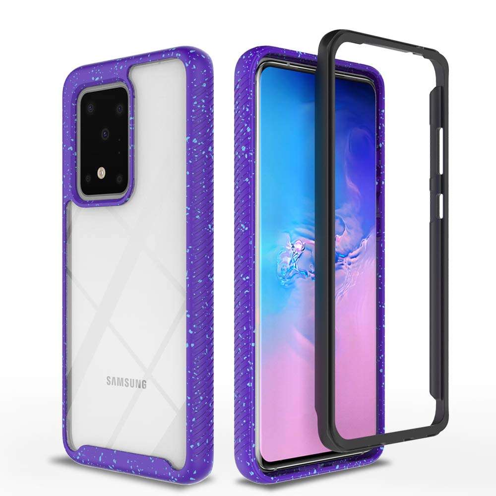 Lxlfcase for Samsung Galaxy S20 Ultra Case 6.9 inch Protection Shock Absorption Technology Cover Anti-Scratch Rugged Cases Designed for Galaxy S20 Ultra (Purple+Clear) 1