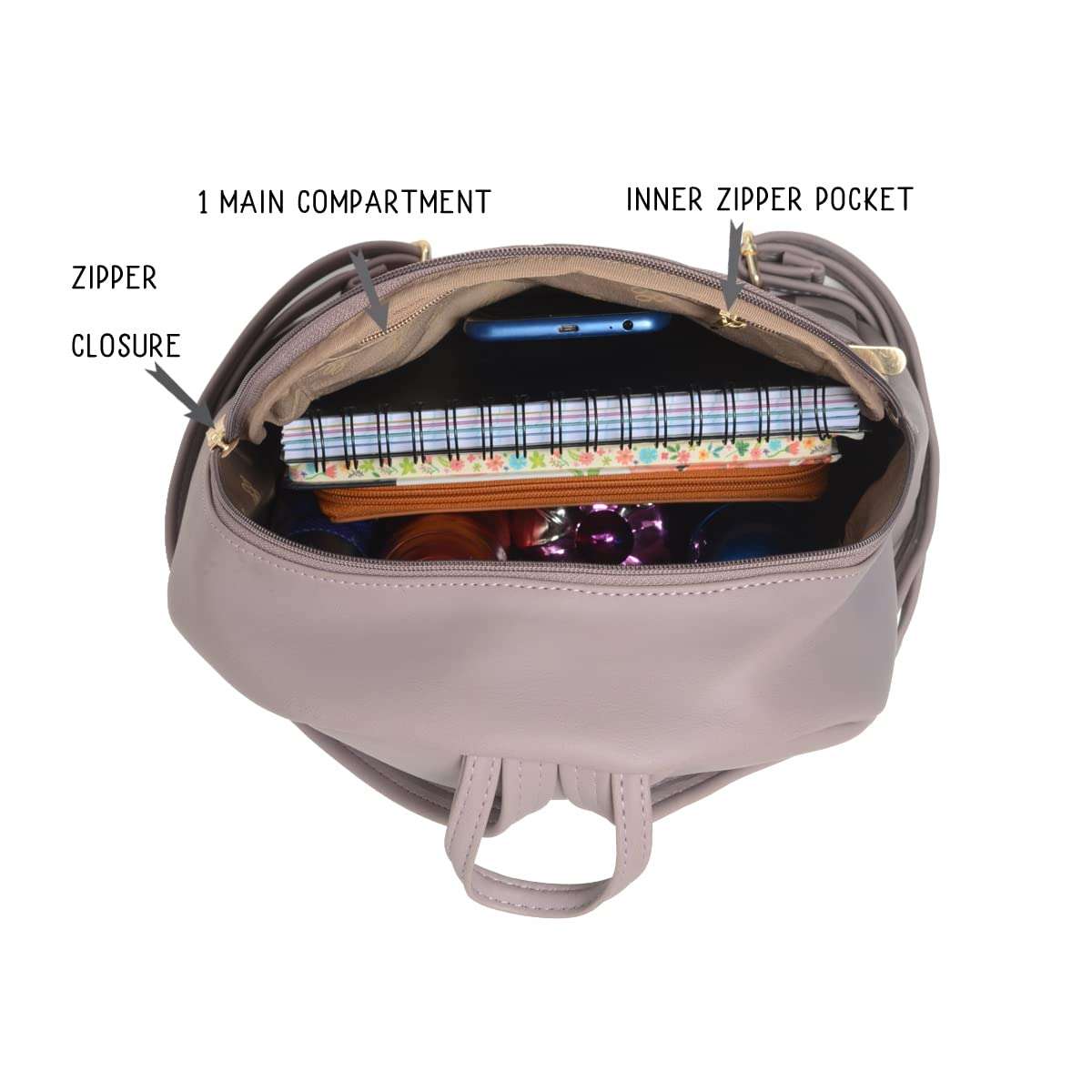 Baggit Women Backpack (LILAC CHALK) 5