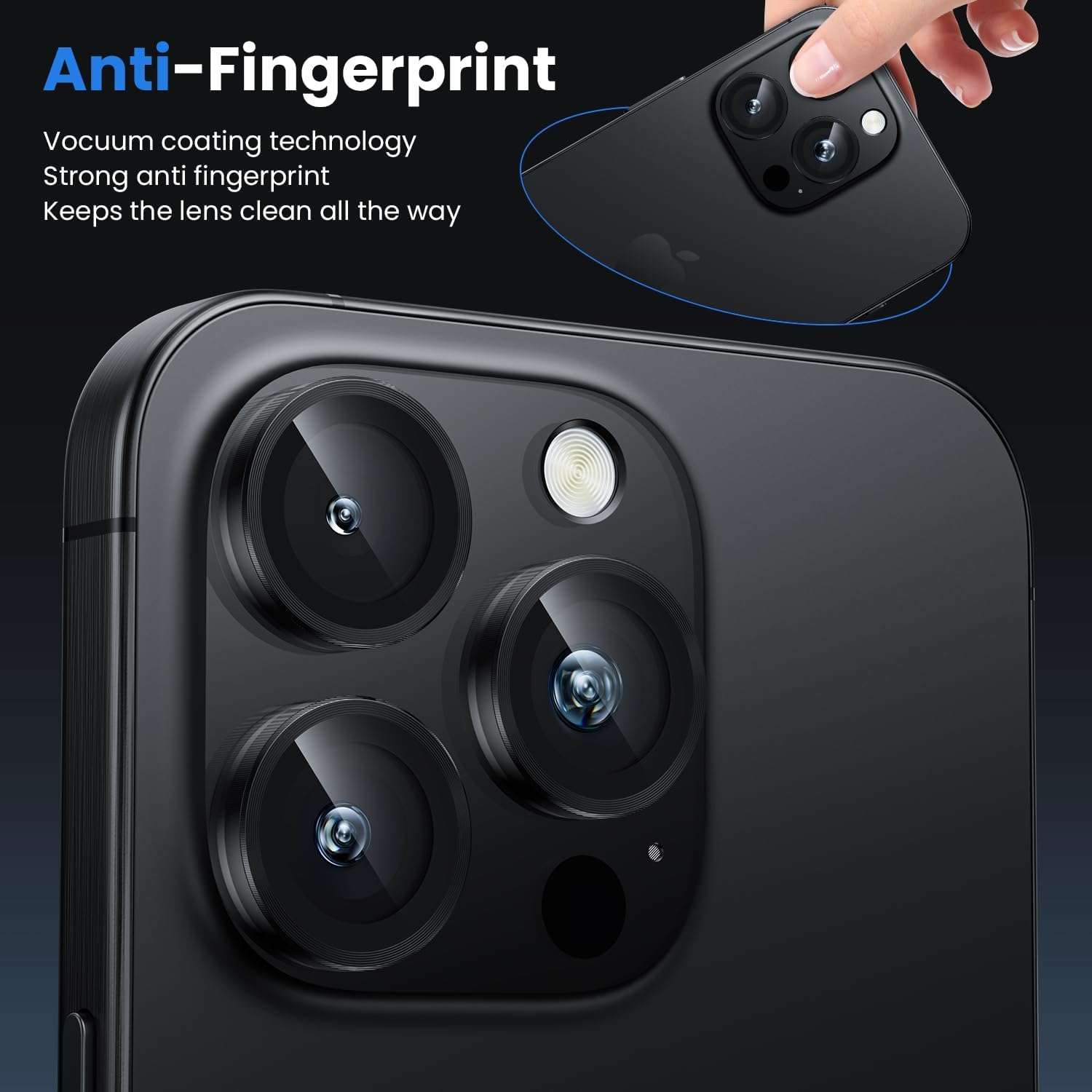 CASENED Camera Lens Protector for iPhone 16 Pro/iPhone 16 Pro Max - Alloy Metal Ring with Tempered Glass - Scratch Resistant, Easy Installation 5