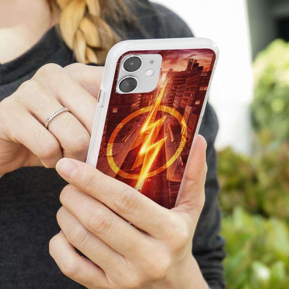 The Flash TV Series Lightning Streak Protective Slim Fit Hybrid Rubber Bumper Case Fits Apple iPhone 8, 8 Plus, X, 11, 11 Pro,11 Pro Max 5