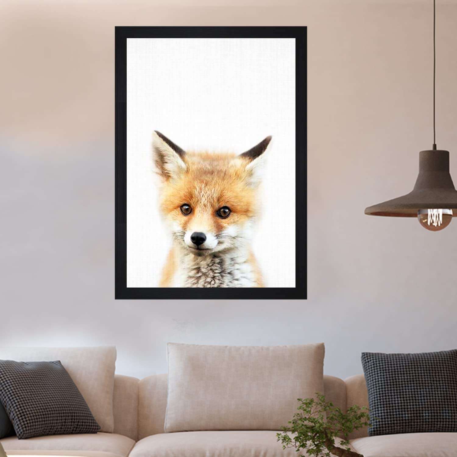Gallery99 Baby Fox Kids Textured Paper Framed Art Print for Kids Room Decor Wall Art Painting (13.25x1.25x19.25) 1