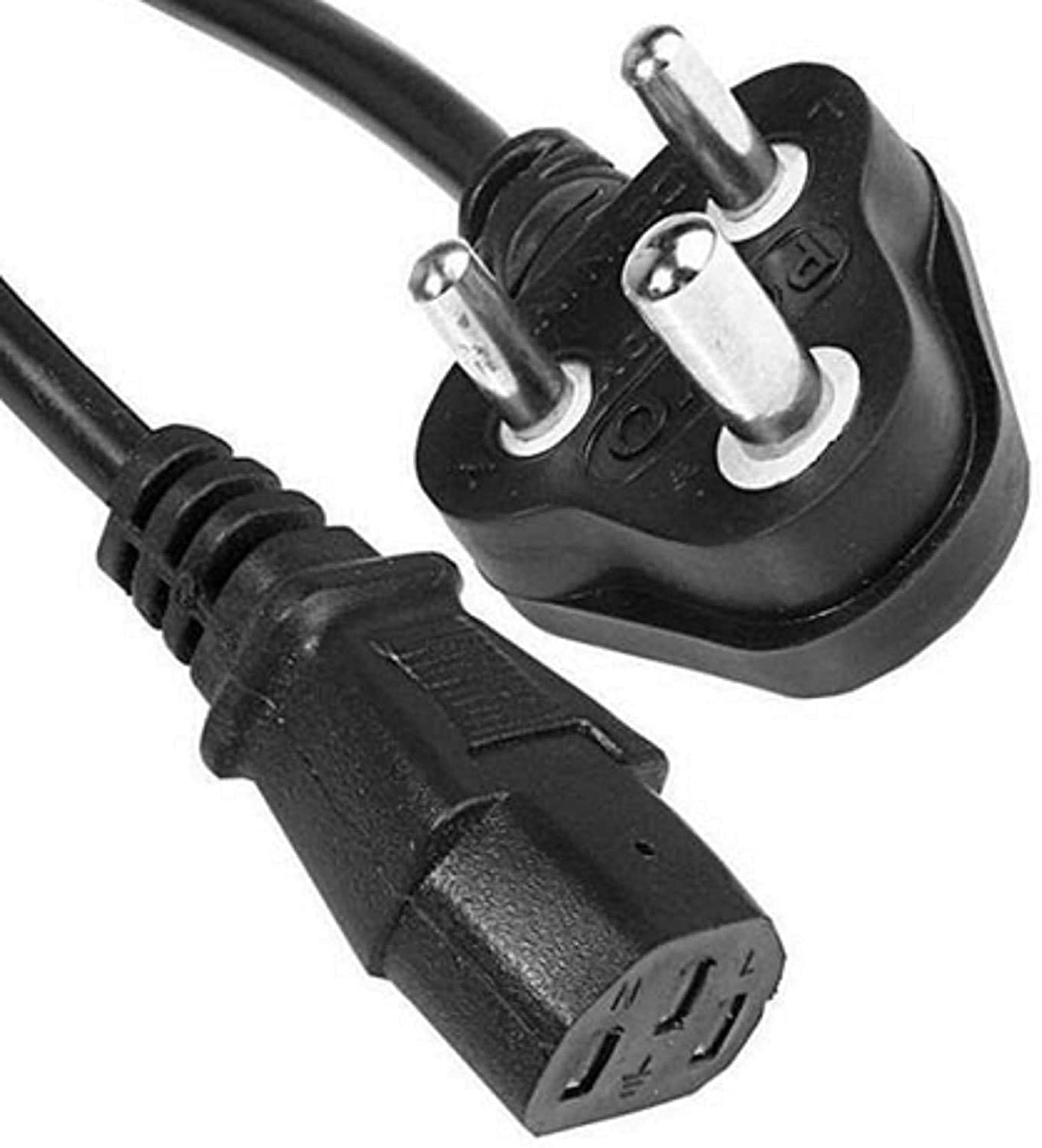 3 Pin Laptop/Computers Power Cable Cord, Printer/Computer/Desktop/PC/SMPS Power Cable Cord 1 Meter
