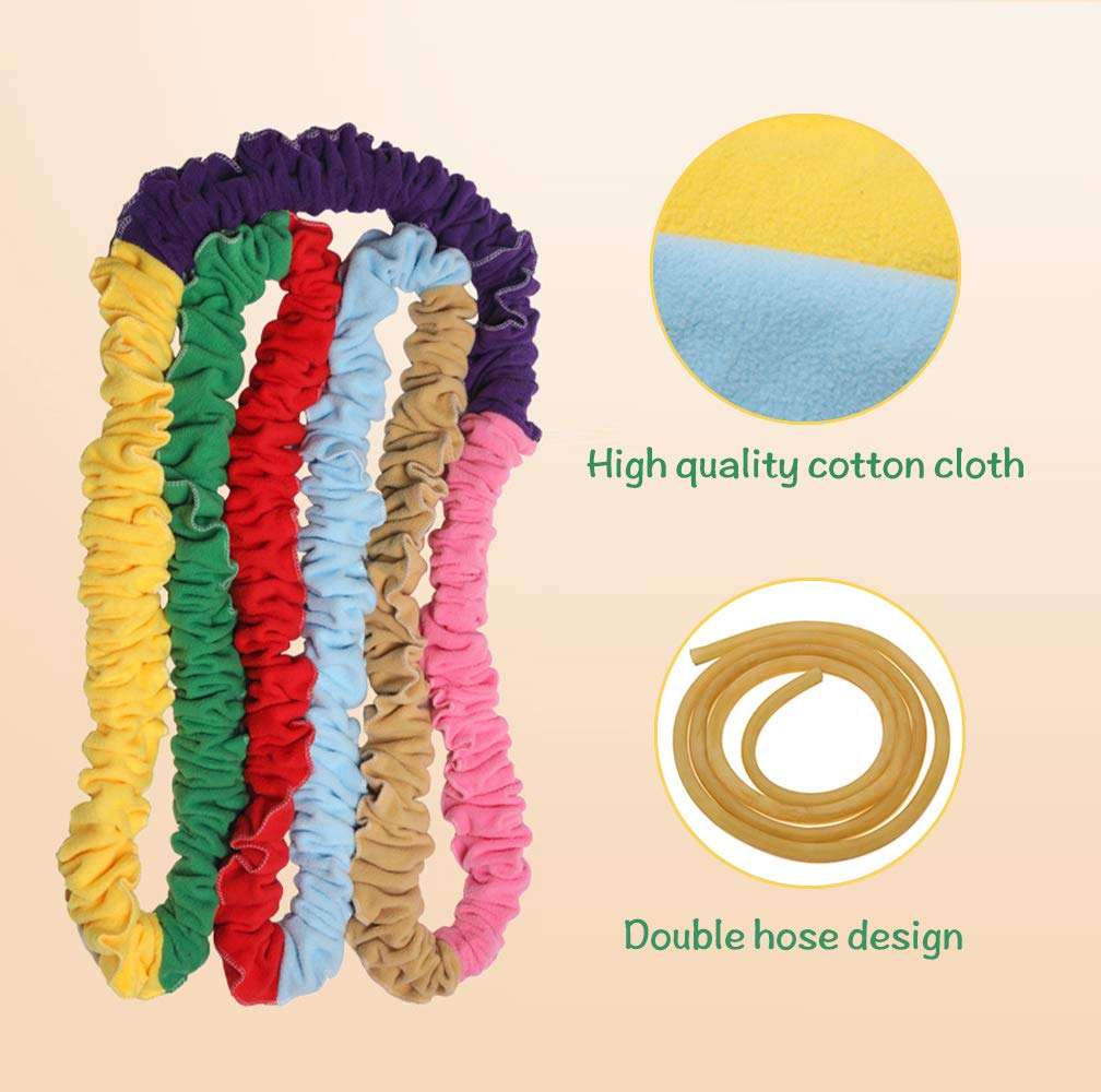 KIKIGOAL 12 Feet Elastic Fleece Cooperative Stretchy Band, Creative Movement Prop for Group Activities 4