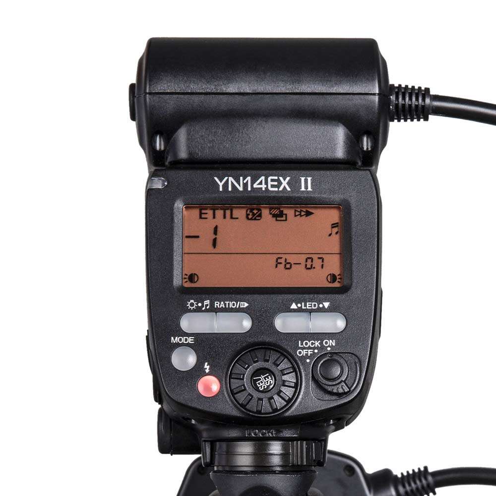 YONGNUO YN14EX II Macro Ring Flash for Canon DSLR Cameras, with Adapter Rings and Color Temperature Filters, Hot Shoe Mount, Support M, TTL Flash 4