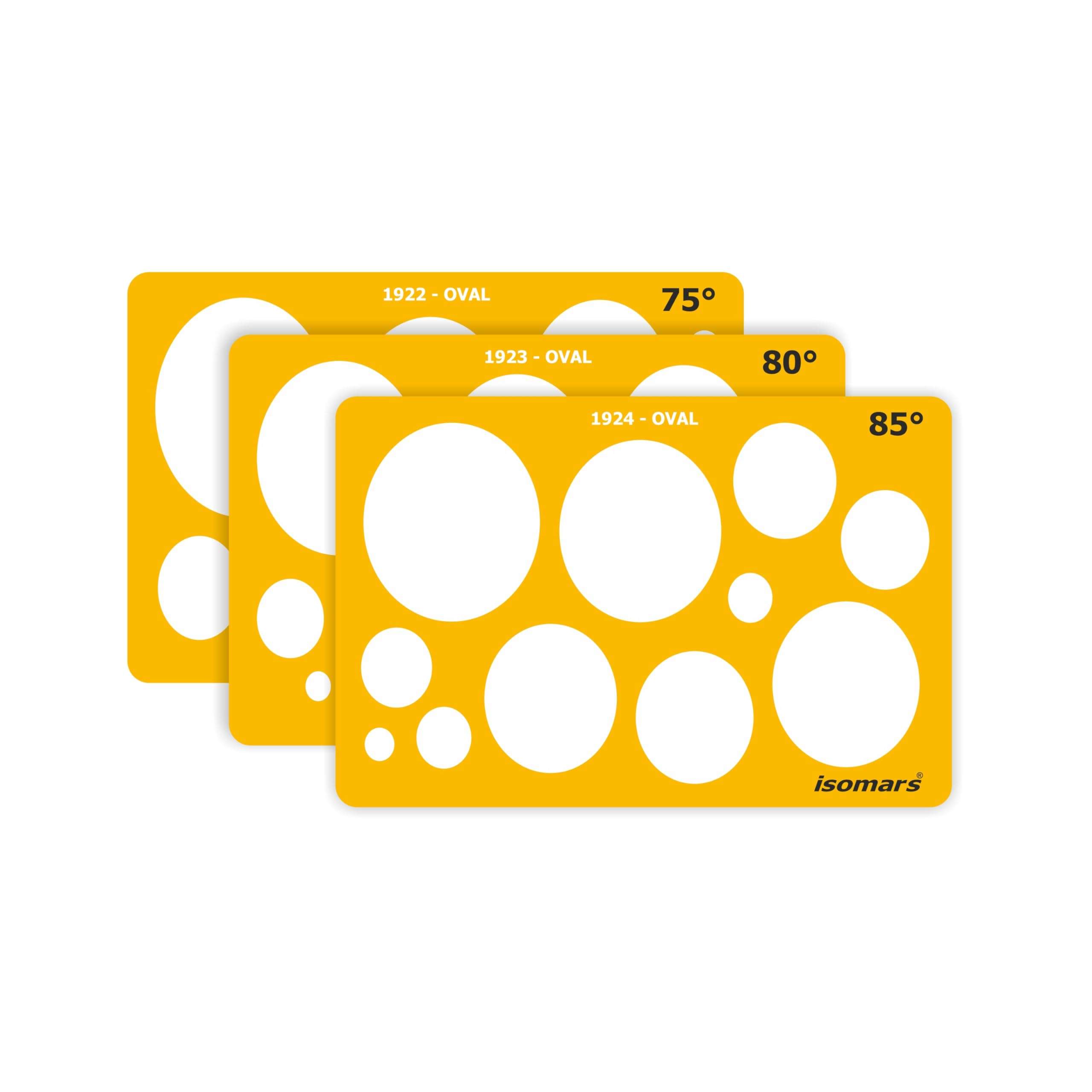Isomars Oval Shapes Template Set – 16-Piece Drawing, Drafting & Designing Stencils for Art, Technical Sketching & Craft Projects 6