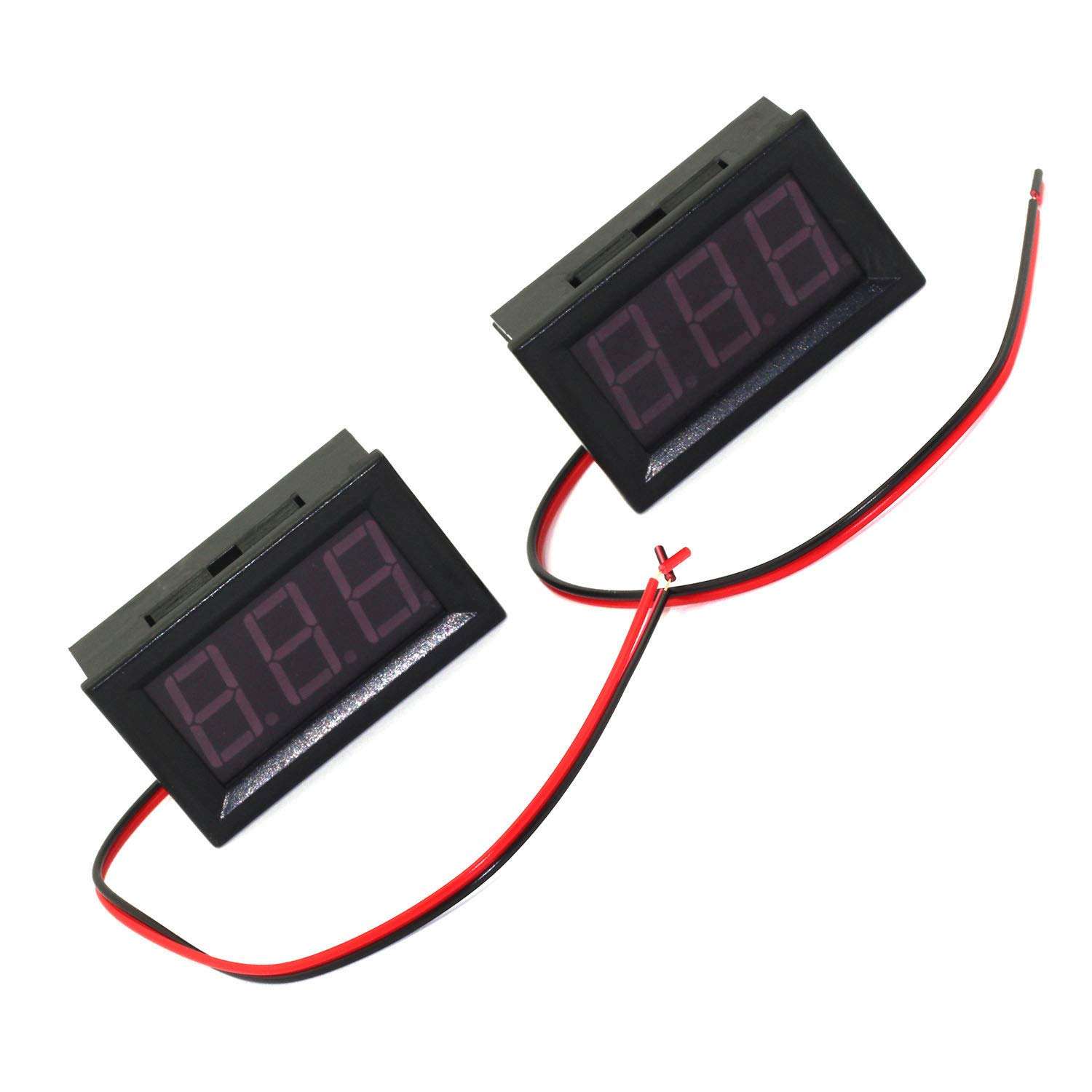 DGZZI 2PCS Red LED Digital Voltmeter Voltage Meter DC 4.5V to 30V Voltage Panel Meter for 6V 12V Electromobile Motorcycle Car 1