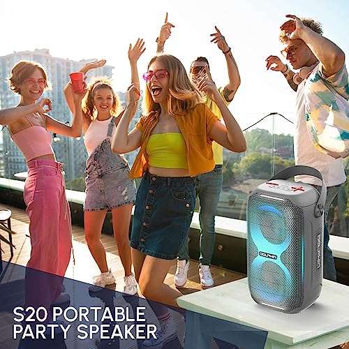 Dolphin Portable Bluetooth Speaker - Loud & Compact Size, IPX5 Waterproof, Long-Lasting Battery - Ideal for Beach, Pool, Shower, Gym, Camping, Outdoors (Gray) 3