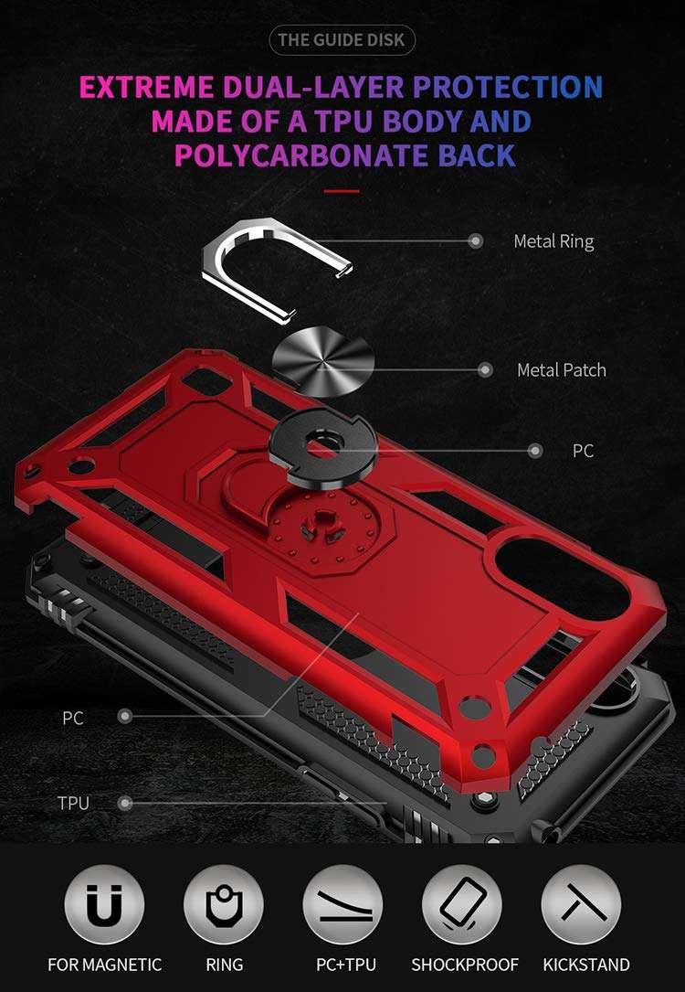Case for Samsung Galaxy A01 Case Cover ,360 Degree Rotating Ring Holder Kickstand Case for Samsung SM-A015F/DS Galaxy A01 / SM-A015G/DS SM-A015M/DS SM-A015F SM-A015G SM-A015M Case Cover Red 2