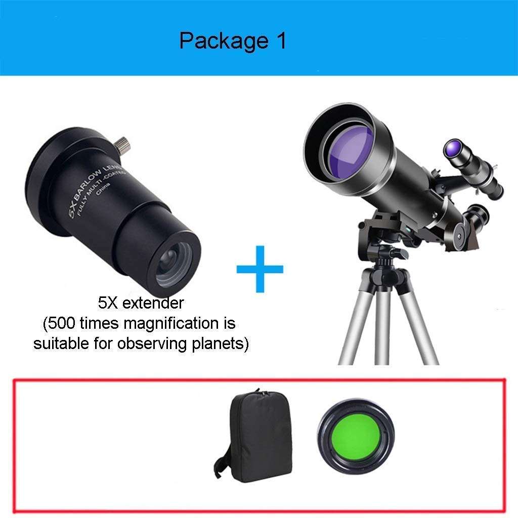 CUTPOIY Children's Astronomical Telescope, Entry-Level Telescope,70mm Aperture 400mm Mount Astronomical Refractor Telescope,The (Color : Package 1) (Package 1) 3