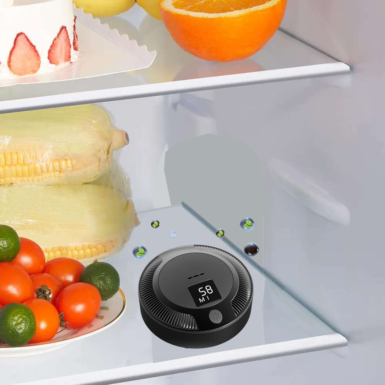 AIRPROSSING Rechargeable Refrigerator Air Purifier, Ozone Purification System, Screen design,3 Speed, Portable Mini refrigerator deodorizer for Car, Bedroom,Shoe Cabinet, Refrigerator (white) 6