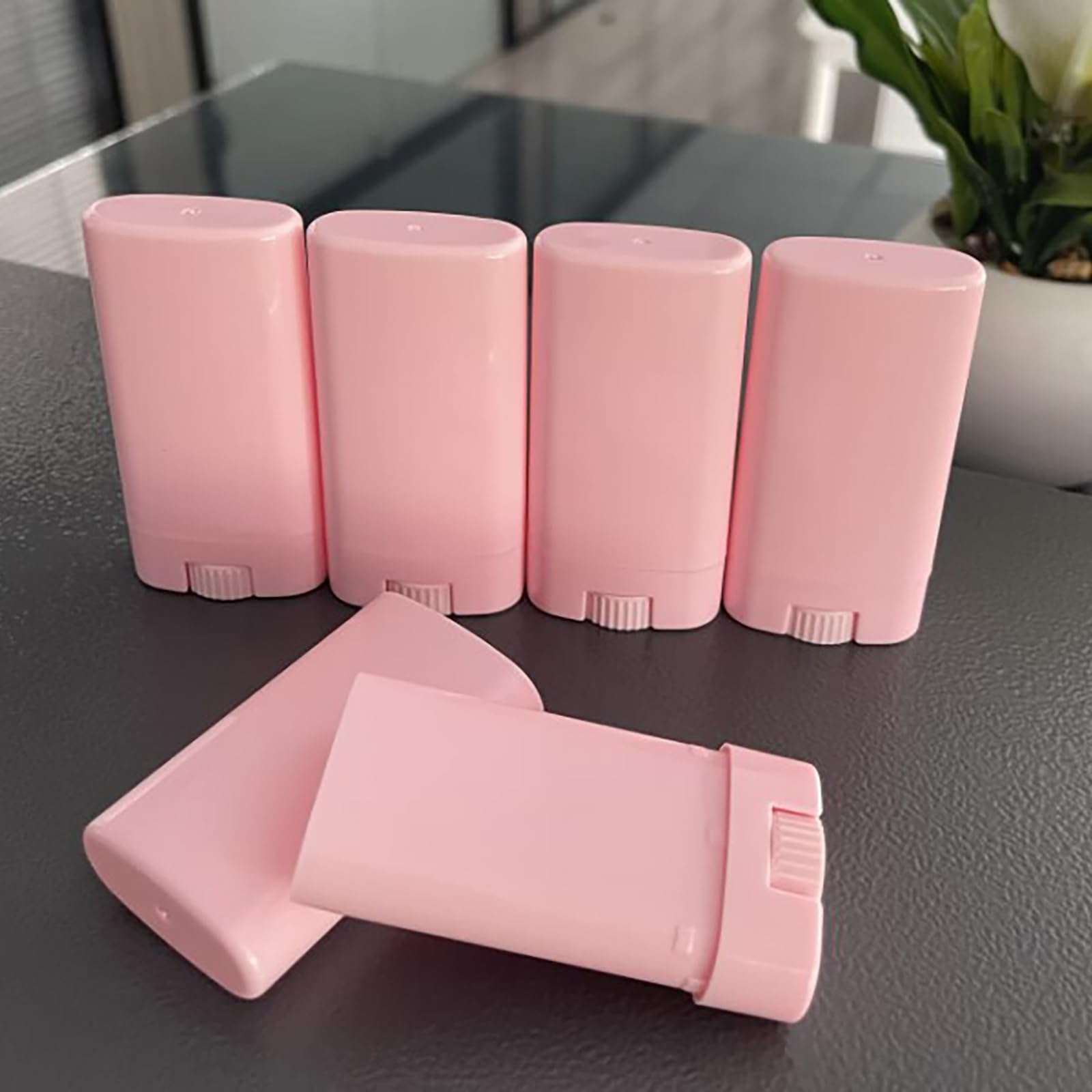5PCS 15ml Oval Lip Balm Tubes Twist up Balm Containers Plastic Deodorant Tubes Refillable Deodorant Stick Lipstick Tube Container 5